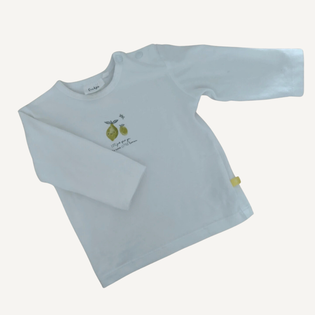 Chaqueta Reversible Blanca y Amarilla con Estampado de Limones + Camiseta – Feetje