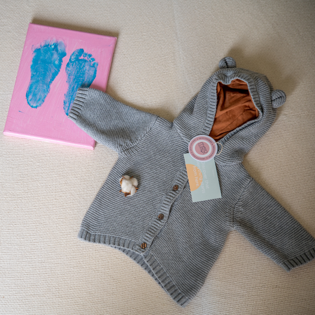 Veste tricotée avec oreilles - Smile