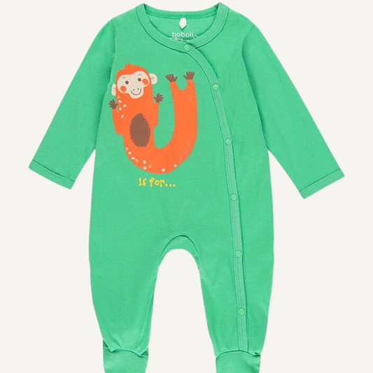 Pelele verde estampado monos Boboli