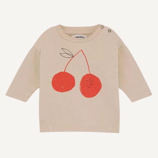 Camiseta beige con cerezas sonrientes – Bobo Choses
