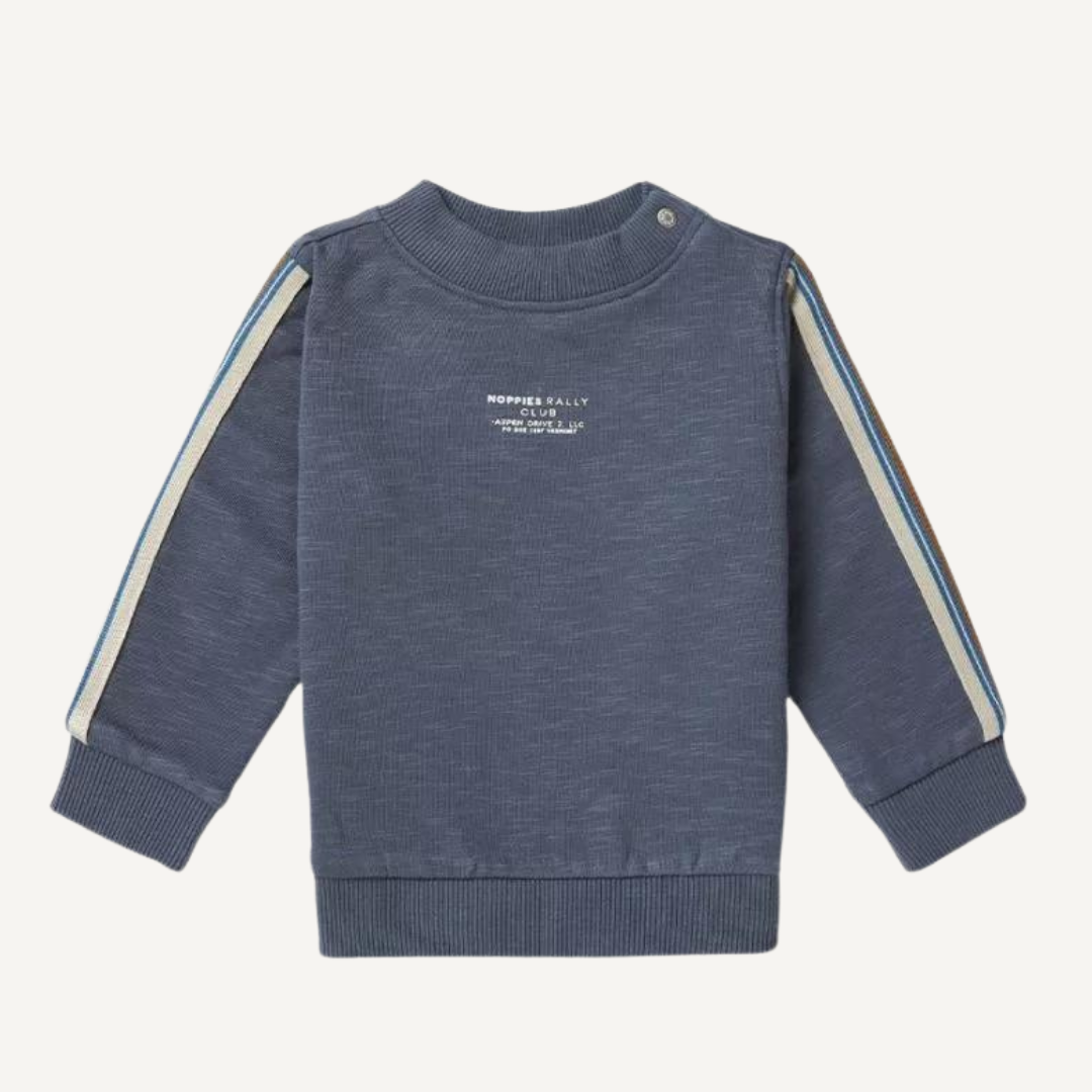 Sudadera azul con rayas laterales – Noppies