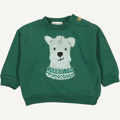 Sudadera Verde con Perro Bordado – Bean’s Barcelona