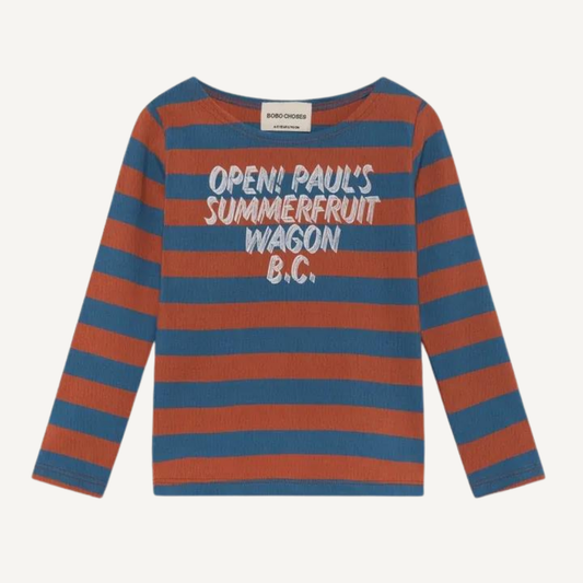 Camiseta de Manga Larga a Rayas "Summerfruit Wagon" - Bobo Choses