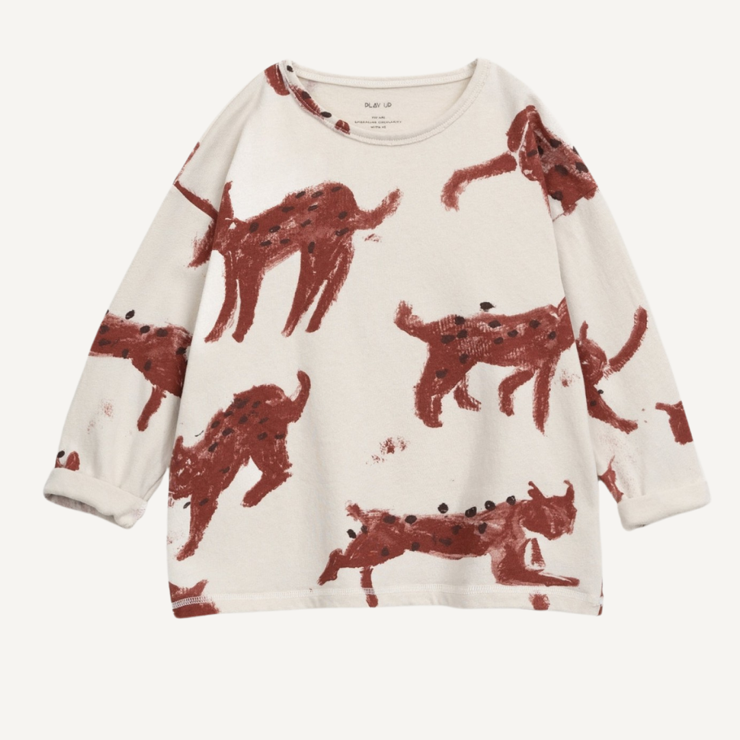 T-shirt Play Up beige à manches longues