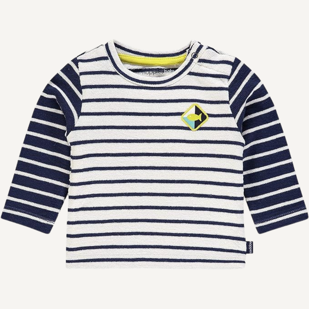 T-shirt rayé bleu et blanc Noppies