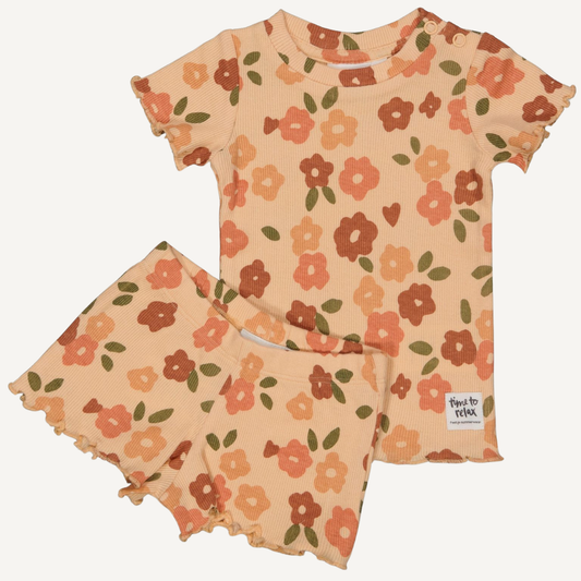 Conjunto color salmón con flores Feetje