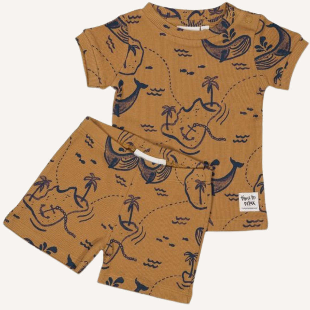 Ensemble t-shirt et short marron Feetje