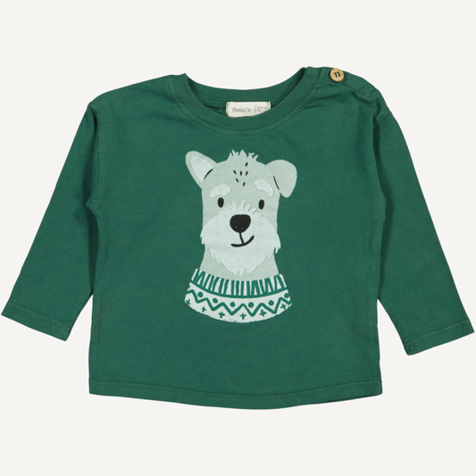 Camiseta manga larga verde estampado Perro Bean's Barcelona