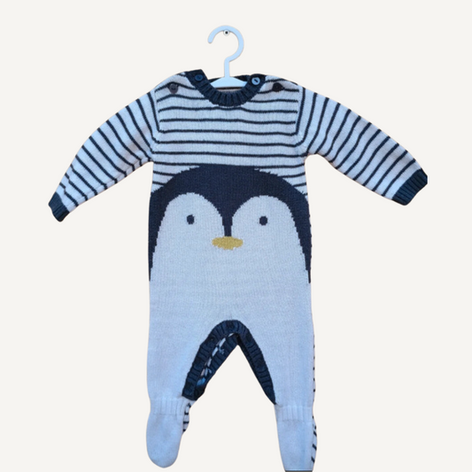 Barboteuse tricotée avec pingouin - Boboli
