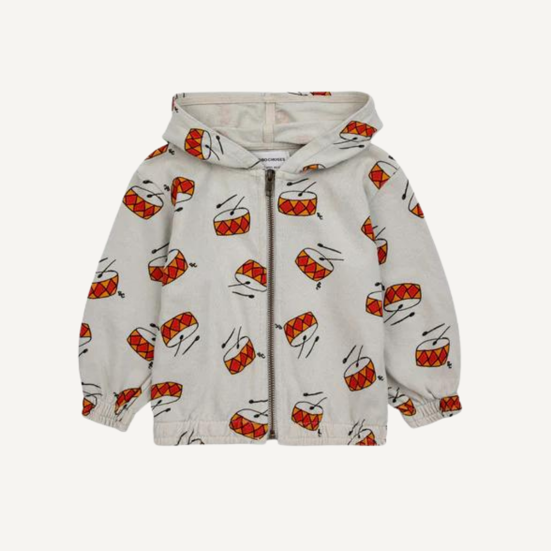 Sweat à capuche zippé - Imprimé tambour | Bobo Choses