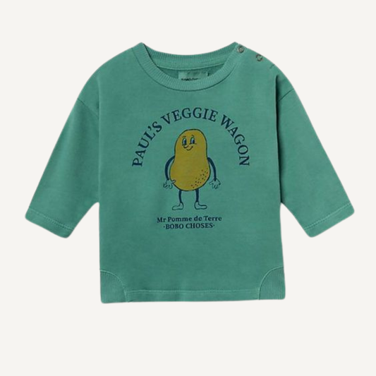 T-shirt vert Paul's Veggie Wagon – Bobo Choses