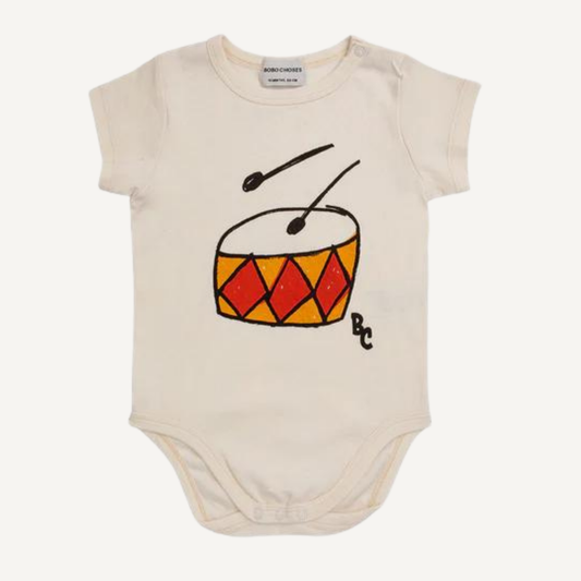 Body de Algodón Orgánico con Estampado de Tambor - Bobo Choses