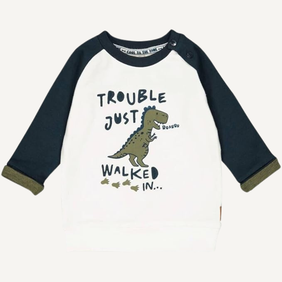 Camiseta bebé "Trouble Just Walked In" – Feetje