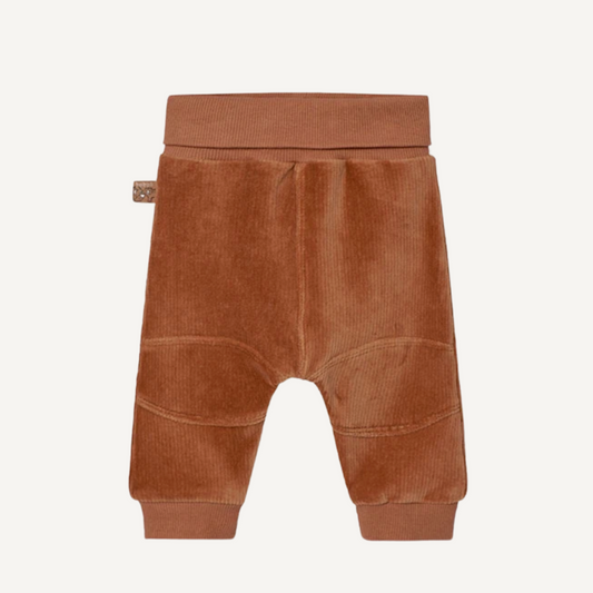 Pantalón de bebé en terciopelo marrón liso de Boboli,
