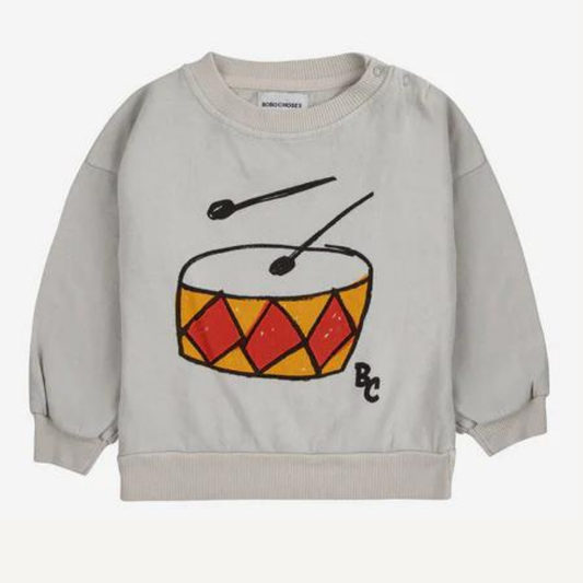 Sweat-shirt gris avec tambour – Bobo Choses